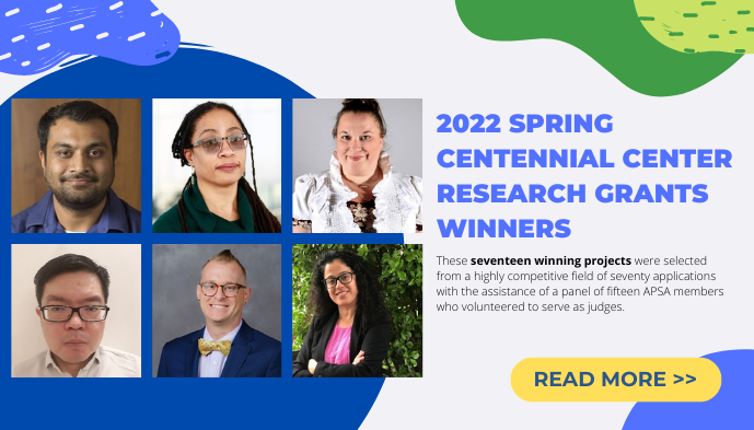 2022 Spring Centennial Center Research Grants Winners